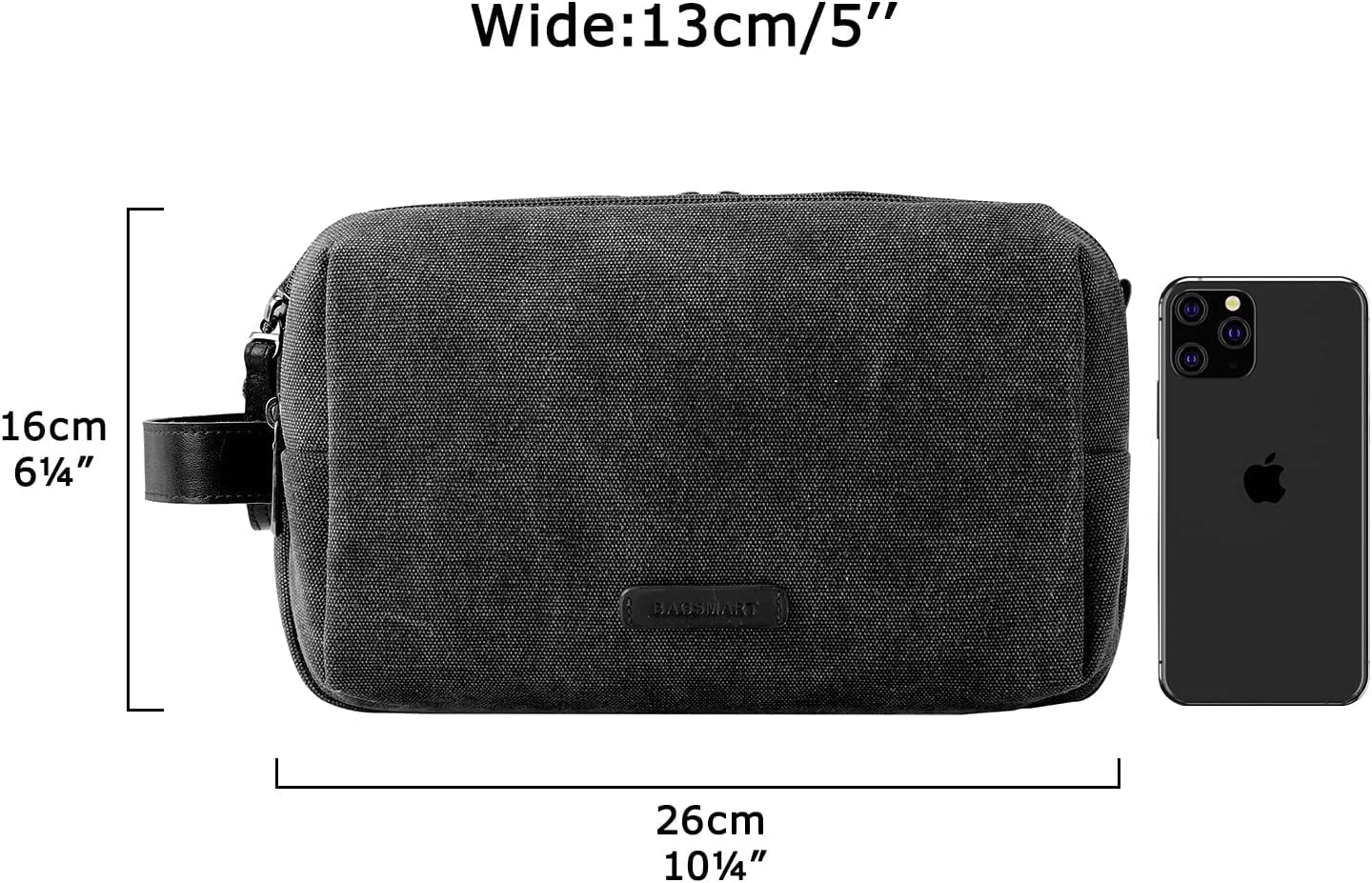 BAGSMART Toiletry Bag for Men， Travel Toiletry Organizer Dopp Kit Water-resistant Shaving Bag for Toiletries Accessories - Image 7